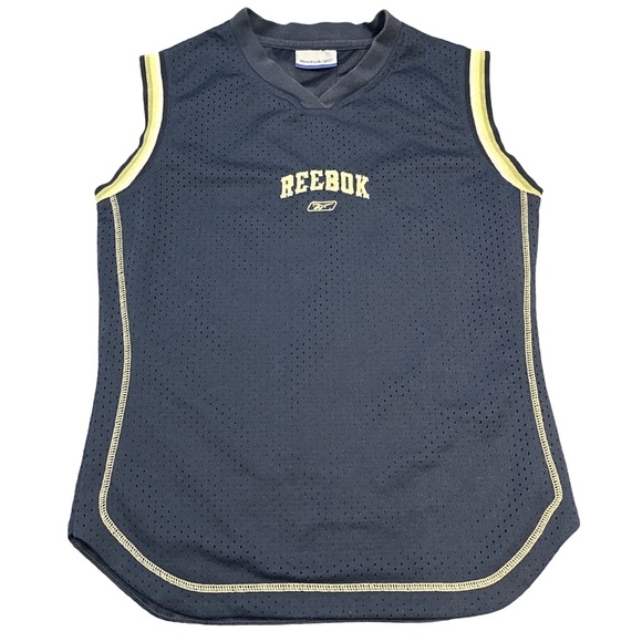 REEBOK VINTAGE unisex embroidered navy mesh sports jersey, size medium. - Picture 1 of 2